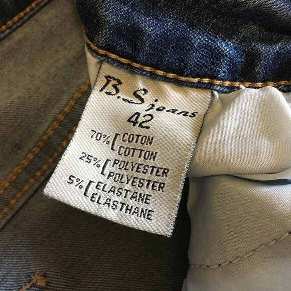 B.S. Jeans Blue Denim Ankle Jeans With Rhinestones + Pearls - Picture 9 of 16